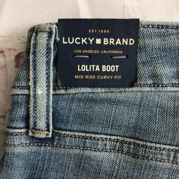 Lucky Brand Lolita Boot Cut Mid Rise Curvy Fit Denim Blue Jeans - Size 0/25 Long - Picture 9 of 12